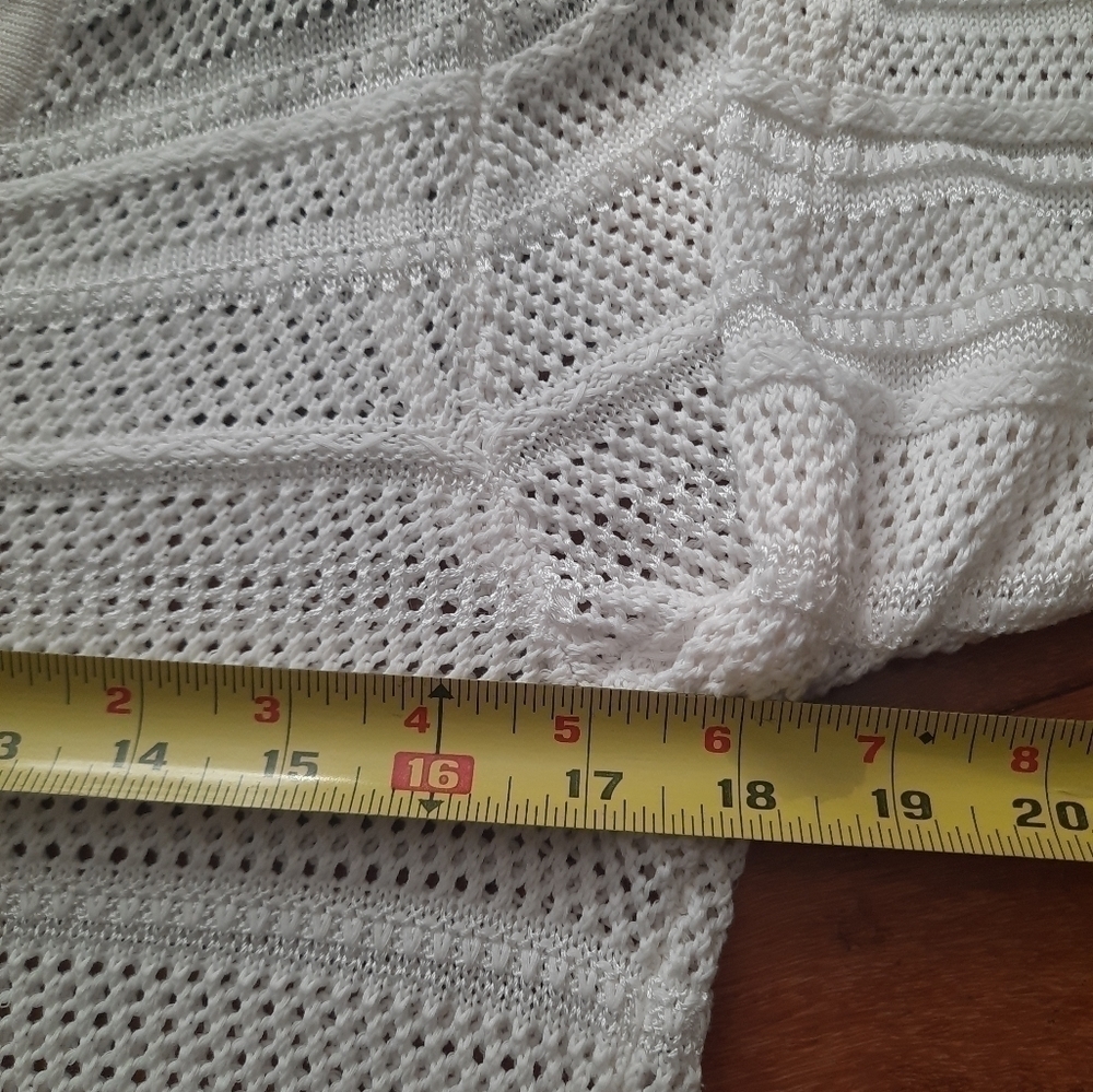 Rag & Bone White Crochet V-Neck Sweater Pullover size Large - Picture 4 of 8